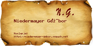 Niedermayer Gábor névjegykártya